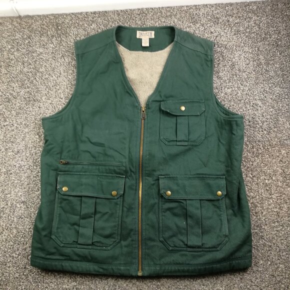 Duluth Trading Co Vest Canvas Mens 2XL Tall Iron Range Fire Hose Sherpa Lined - Picture 1 of 8